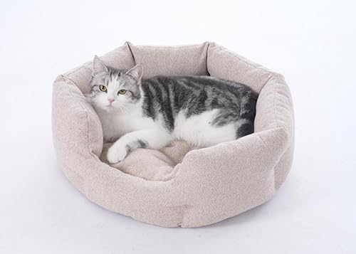 Camas redondas lavables para gatos de interior, cama para perros extra pequeños, sofá para mascotas para cachorros, perros y gatitos, suave pero