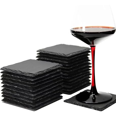 Gorgeous Black Slate Stone Coasters for Home Decor