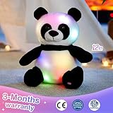 WEWILL BSTAOFY Light up Panda Stuffed Animal LED Panda Bear Soft Plush Toys Glow in Dark Bedtime Companion with Night Lights Birthday Valentines Christmas for Toddler Kids, 12''