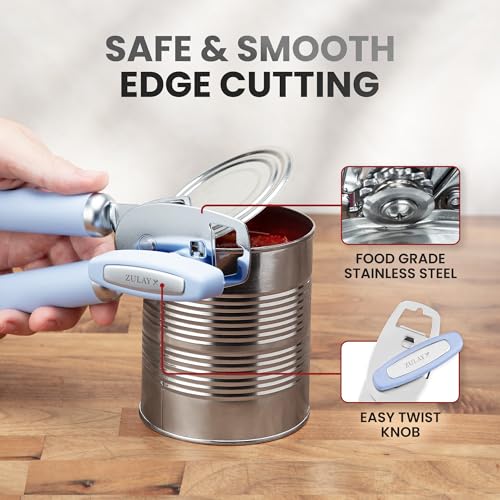 Image of Zulay Kitchen Manual Can Opener Heavy Duty Patented Stainless Steel, Sky