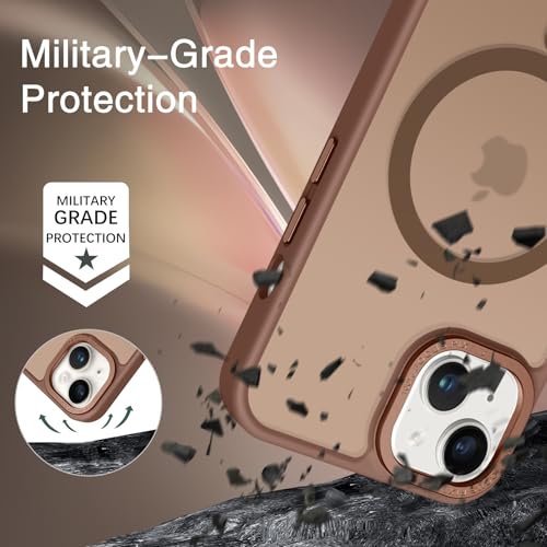 Image of BENTOBEN Magnetic for iPhone 13 Case & iPhone 14 Case [Compatible with Magsafe] Translucent Matte Phone Case iPhone 13 /14 Slim Shockproof Women Men Protective Cover for iPhone 13 /14 6.1 inch, Bronze