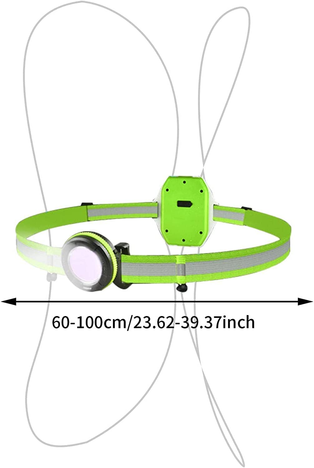 FabSports LED Reflective Running Vest with Front Light, 360° High Visibility Reflective Night Walking/Early Morning Fog Safety Vest - Light Equipment for Running, Cycling, Hiking & Outdoors