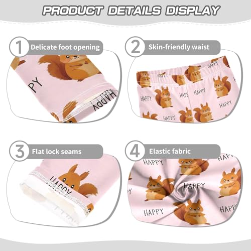 Cute Squirrel Happy Girls Leggings Athletic Pants Tights Stretch Bottom3