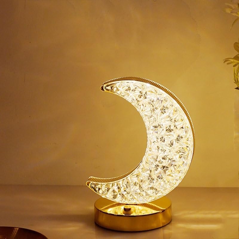Lampka biurkowa Lampa biurkowa Crystal Moon, sypialnia główna, oświetlenie nastrojowe, prosta dekoracja Lampka nocna