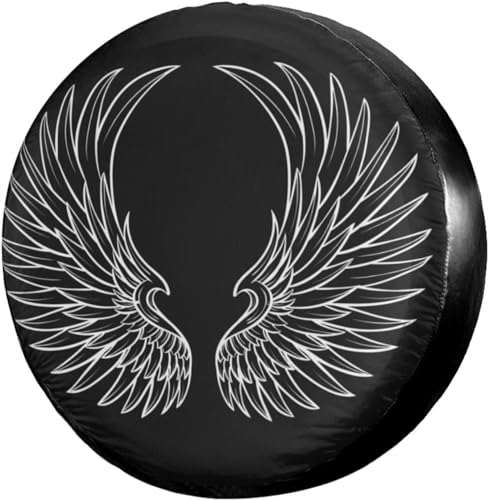 Image of Angel Wings Spare Tire Cover Dust-Proof Wheel Tire Cover Fit Trailer, RV, SUV and Many Vehicle 17 Inch