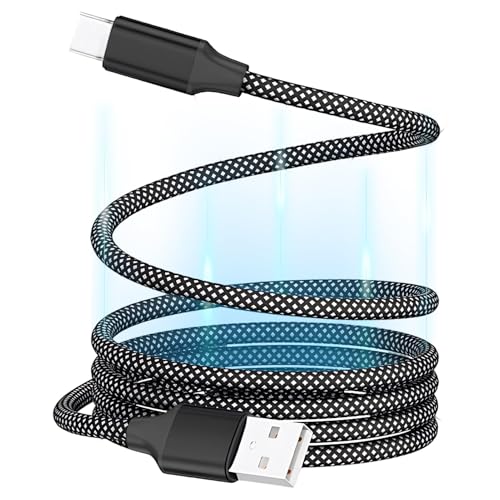Magnetic USB C Cable,Elastic Coiled USB A to USB C Cable 100w Fast Charging Nylon Braided Cord for iPhone 16 15 Samsung Galaxy S25 S24 Ultra Pixel 9 iPad Air Pro 1m 3.3ft
