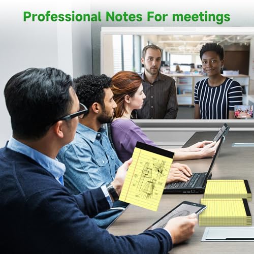 Image of 48 Pack Legal Pads Bulk,5 x 8 Inch Yellow Notepad, Note Pads College Ruled Perforated Memo Pad for Work Study Daily Note Taking List, Lined Writing Pads Memo Refills Notepads for Office Home School