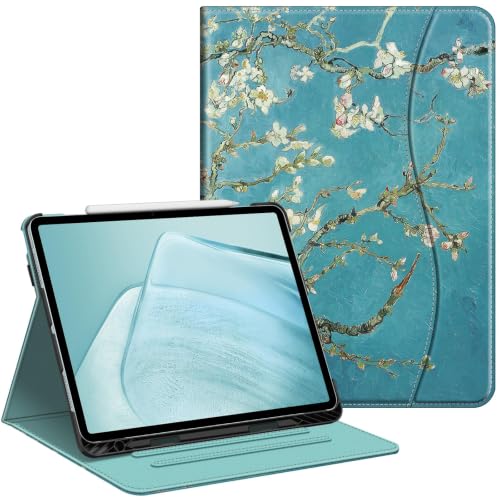 Image of Fintie Folio Stand Case for iPad Air 13-inch M4 /M3 /M2 (2026 /2025 /2024) | Multiple Viewing Angles, Pencil Holder & Storage Pocket, Drop Protection, Pencil Charging, Auto Sleep /Wake, Blossom