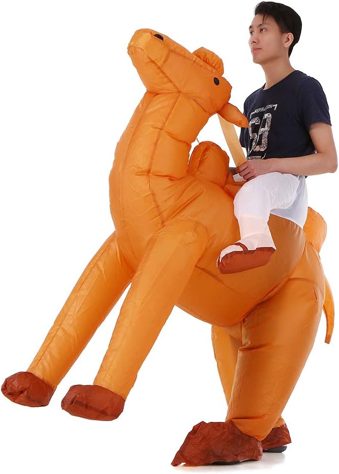 – Irfora Adults Camel Inflatable Costume Props Blow Up Inflatable Fancy Dress for Halloween Cosplay Party Stage Performance