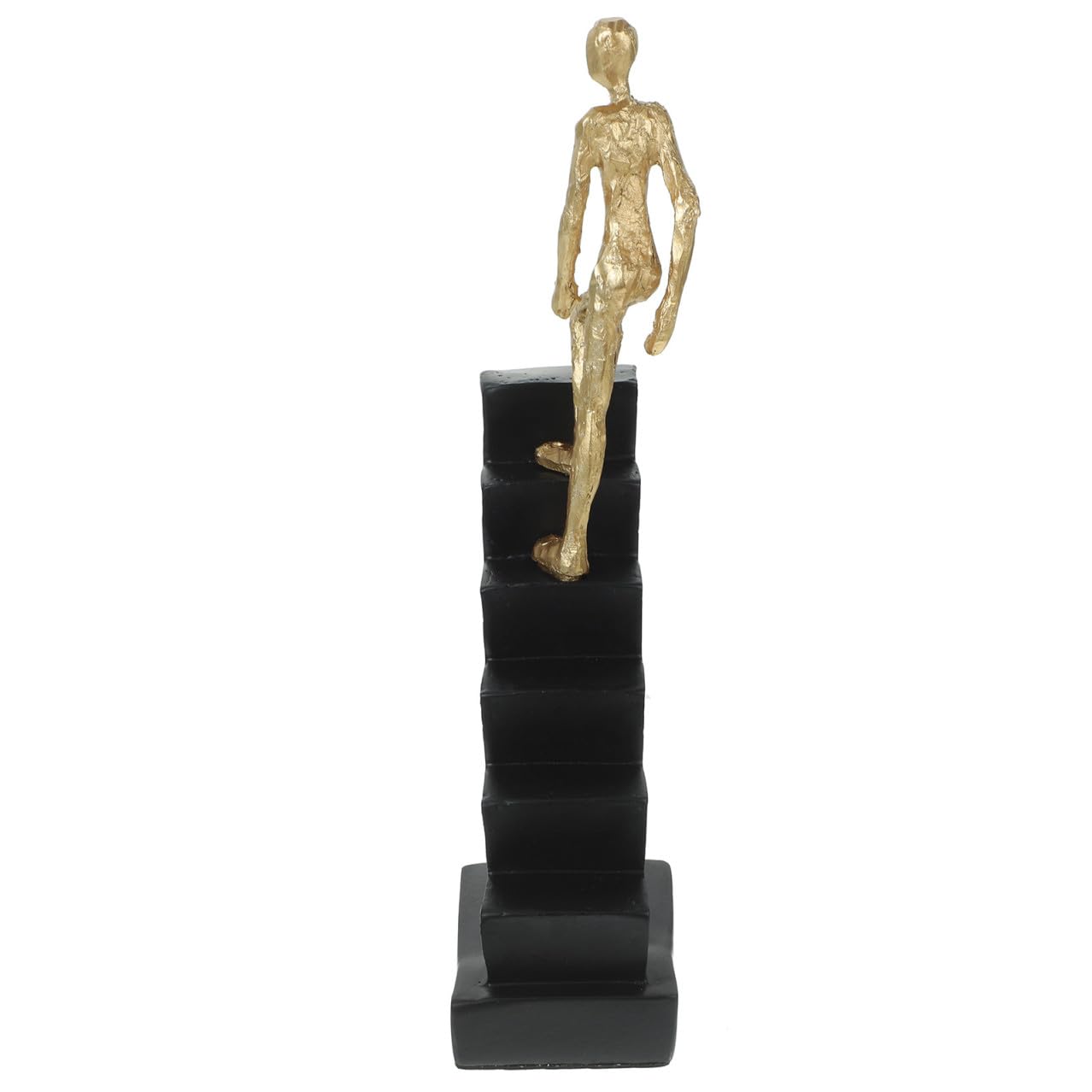 SHINEOFI Scultura Astratta in Resina Decorativa Figura Uomo su Scala, Statuetta Creativa per Scaffali e Arredamento Casa Moderno, Design Artistico e Distintivo