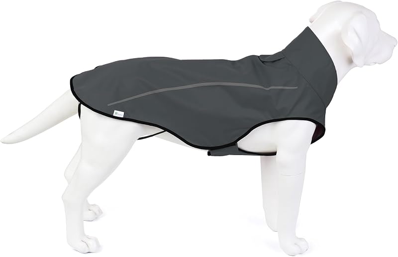 Capa de Chuva Impermeável e Refletiva para Cães Mile High Life, Ajustável, Dark Gray, XS