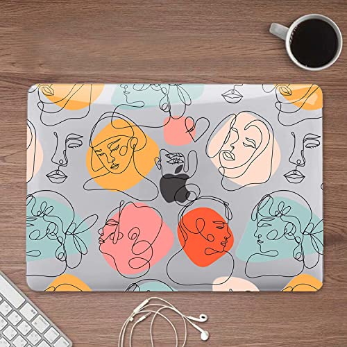 Image of Fancity Compatible with MacBook Air 13 Inch Case 2020 2021, Model A2337(M1) A2179 A1932 with Touch ID Hard Plastic Cover Anti-Scratch Protective Case for New Mac Air 13.3 inch 2018-2021, Art Face