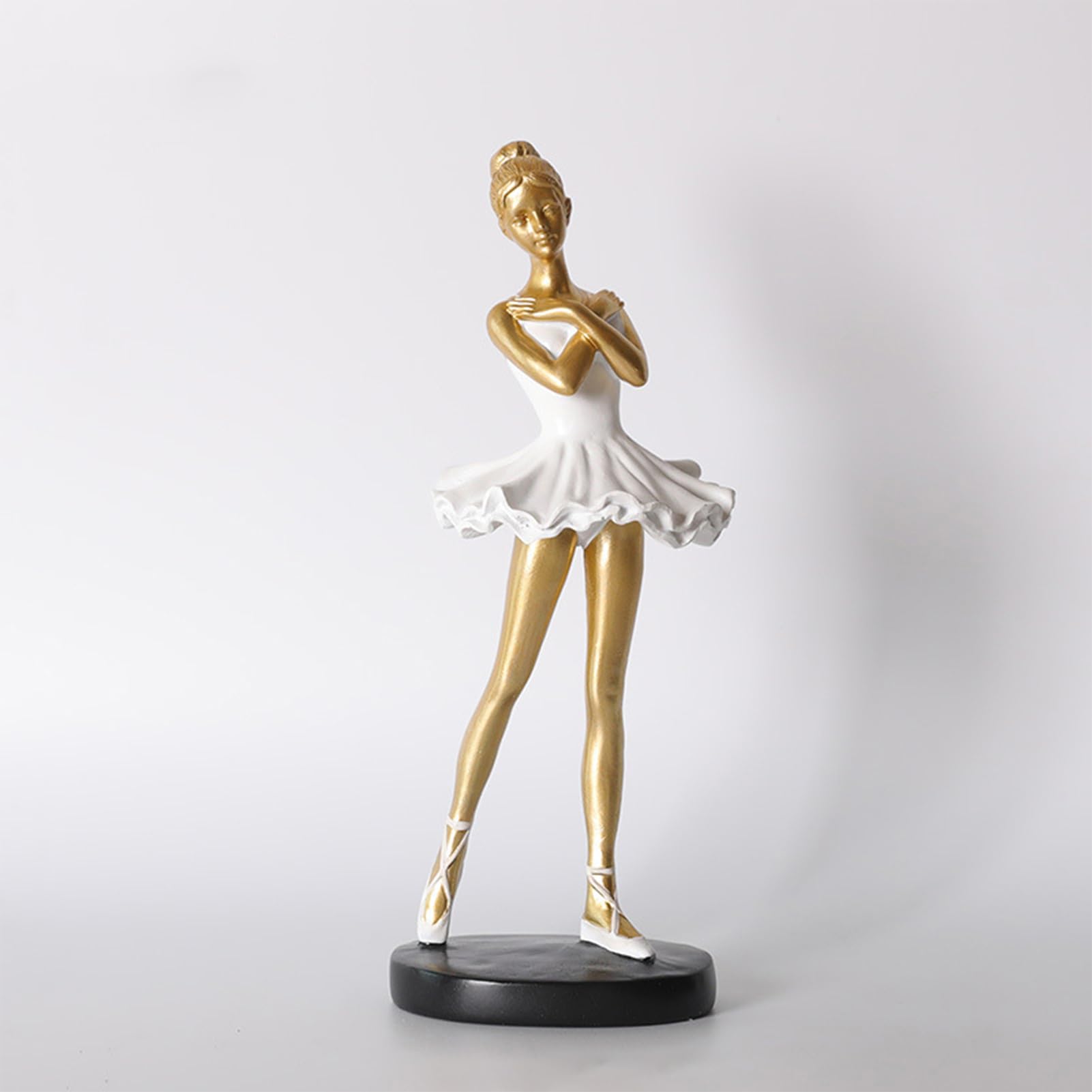 27 cm figurki dziewczyny baleriny baletnicy tancerka statuetka artystyczna rzeźba figurka żywica dekoracja domu ozdoba na biurko, statuetka na biurko / jadalnię / regał na książki (złoty, C)