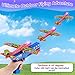 Bigdream 3 Pack LED Airplane Launcher Toys with 1 Launchers, 2 Flight Mode Glider Catapult Plane with Stickers, Flying Outdoor Toys for 3 4 5 6 7 8 9 10 11 12 Year Old Kids Boys Girls Birthday Gifts