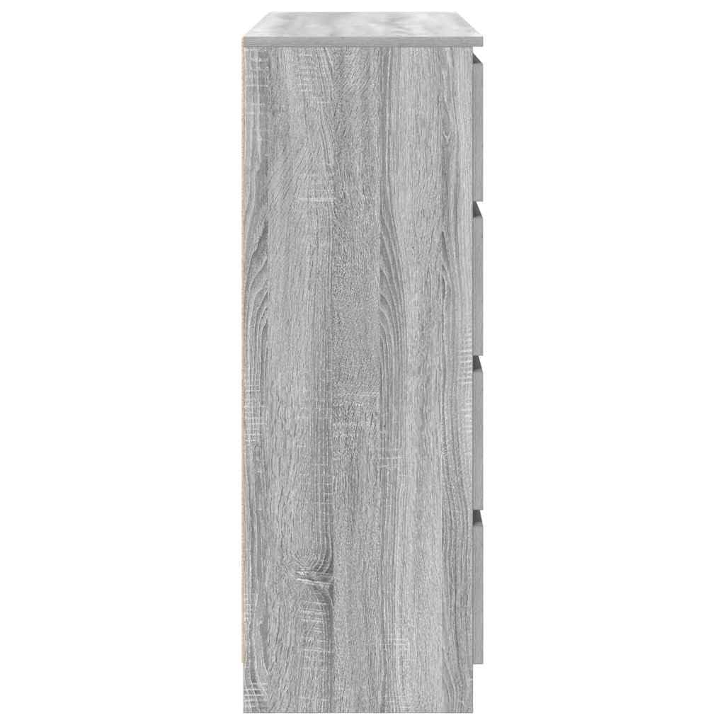 Générique Bufet Sonoma szary 100 x 35 x 99 cm z drewna inżynieryjnego, duży schowek do jadalni, meble wielofunkcyjne z wytrzymałym blatem, szafą do salonu lub wejściem