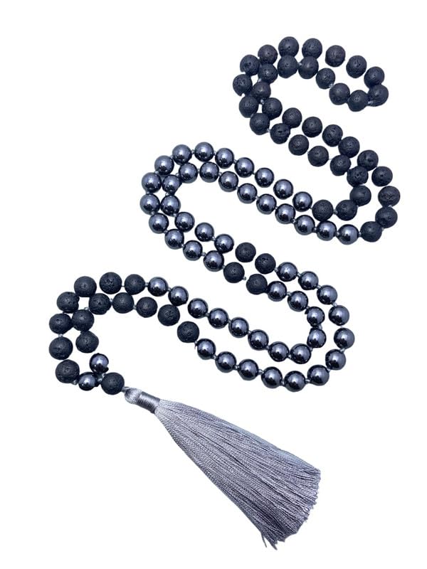 Collier Mala hématite pour apaiser l'esprit et retrouver l'équilibre intérieur