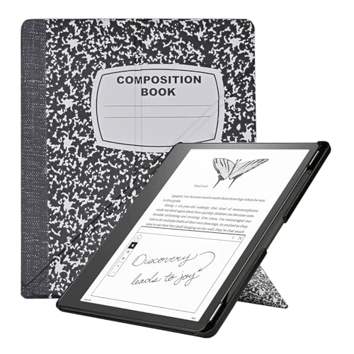 Étui Kindle Scribe 10.2 en cuir synthétique noir style livre de composition