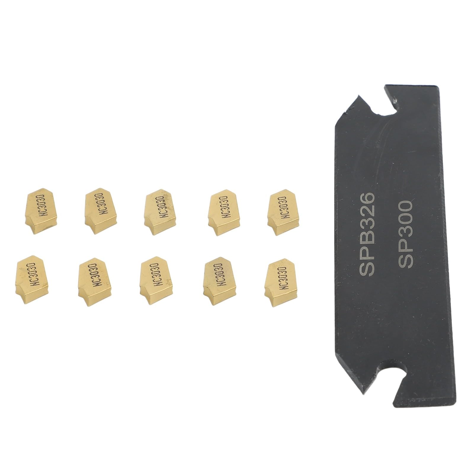 EasyByMall 10 piezas GTN-3 SP300 insertos de ranurado para soporte de herramientas de separación SPB26-3, cuchillas de corte de torno de carburo recubiertas para semiacabado de acero