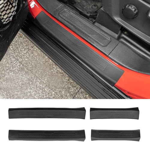 Maxzina Compatible con 2021 2022 Ford Bronco Auto Protector de umbral de puerta Protector de placa de desgaste 4 piezas para 2022 Bronco Accesorios 4 puertas
