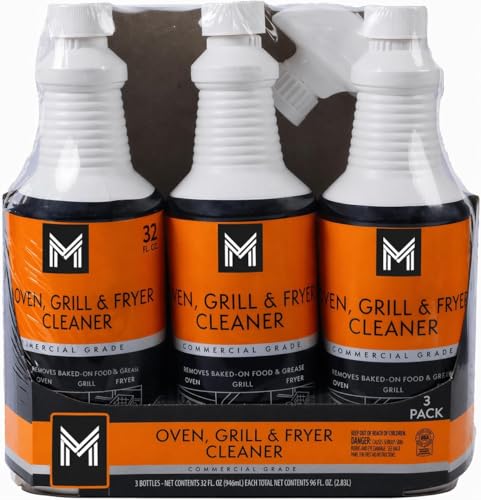 Oven Grill & Fryer Cleaner with Stainer Value Pack (32 oz Pack of 3) Heavy-Duty Commercial-Grade Formula (packaging may vary)