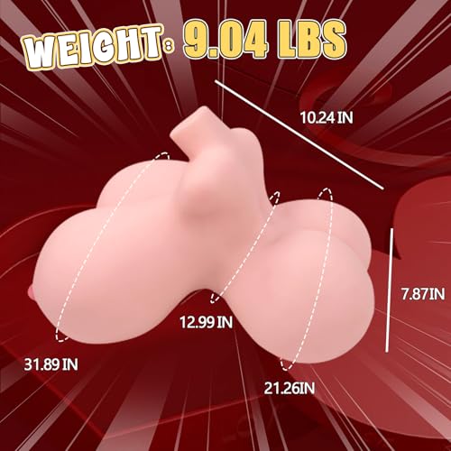Image of 9.04 LBS Sex Doll Male Masturbator with 4 Real 3D Channels, 4 in 1 Adult Sex Doll with Penetrable Big Nipples Ass Anal, Female Torso Love Doll with Realistic Pocket Pussy for Men Masturbation