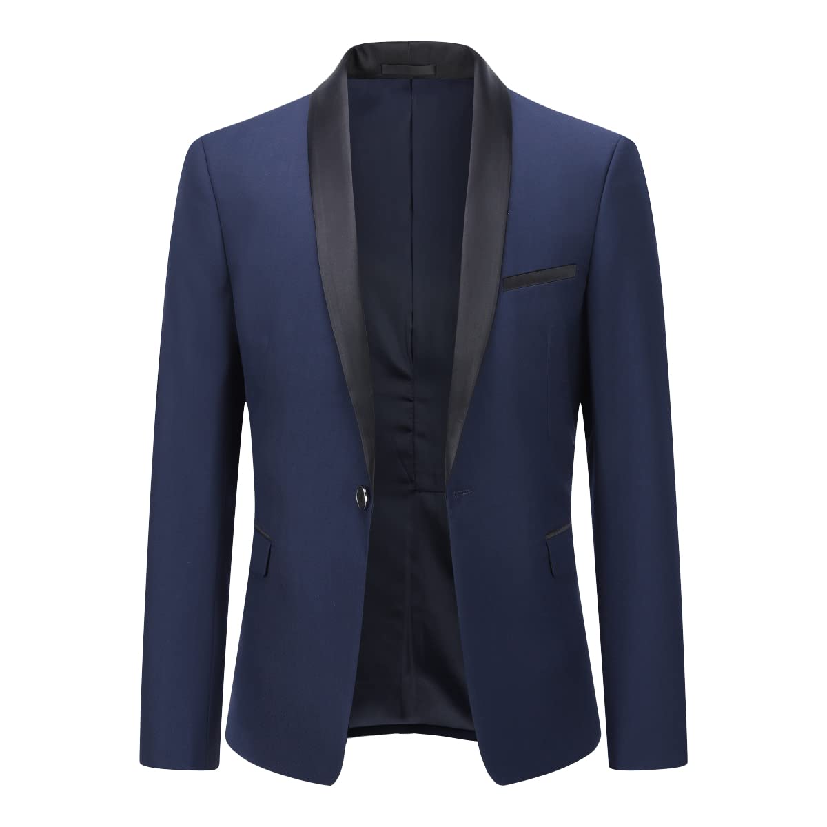 YOUTHUP Blazer para Hombre con Cuello de Chal 1 botón Formal Chaqueta de Traje para Boda Fiesta