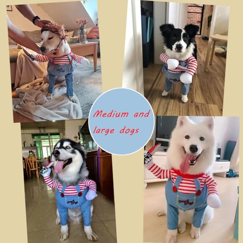 Halloween Kostüme für Hunde Katze, Deadly Doll Verkleidungen für Haustier, Hund Lustige Kostüme für Halloween, Weihnachten, Partys, Cosplay (S)