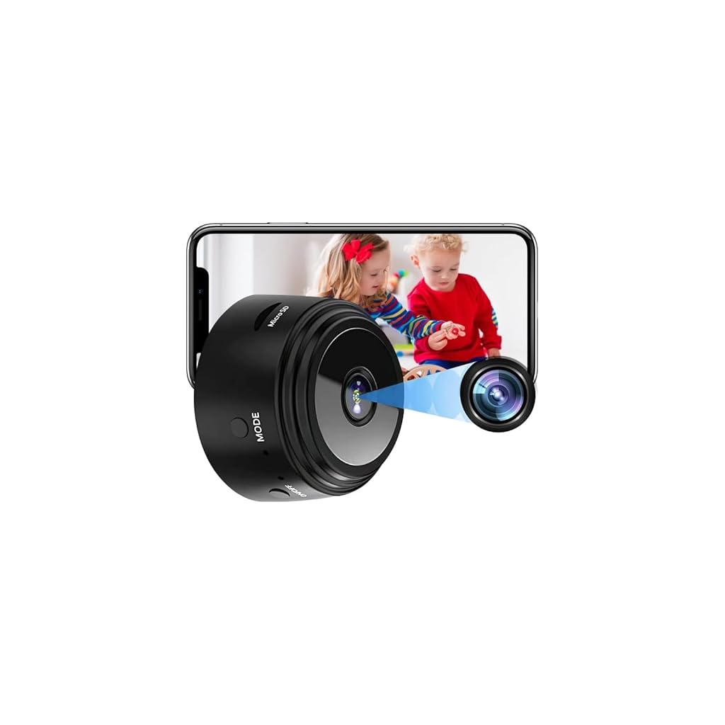 Smartphone camera lens capturing children playing.