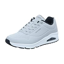 Skechers Uno Stand On Air, Scarpe da ginnastica Uomo, Light Gray Durabuck Black Trim, 45.5 EU