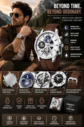 Generic Analog Wrist Watch for Men White - Image 4