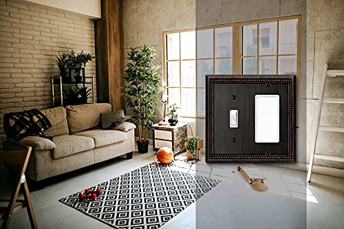 Image of Henne Bery Sunken Pearls Heavy Duty Decorative Wall Plate Switch Plate Outlet Cover (Toggle /Decorator, Aged Bronze)