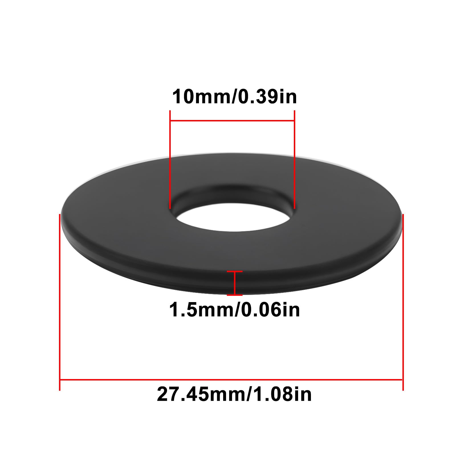 EMSea 5Pcs Bath Shower Mixer Tap Diverter Washer 27.45x10x1.5mm Rubber Gasket - Image 4
