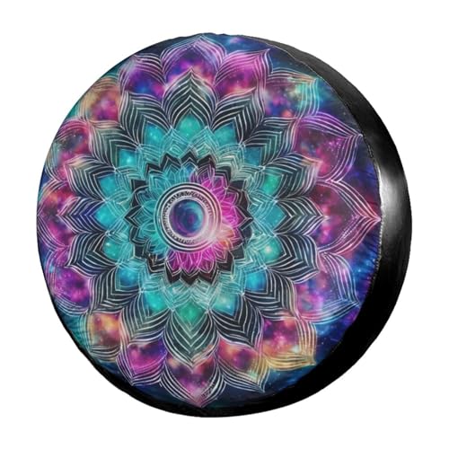 Image of Dazzling Mandala Bohemian Spare Tire Cover Dust-Proof Wheel Tire Cover Fit Trailer, RV, SUV and Many Vehicle 15 Inch
