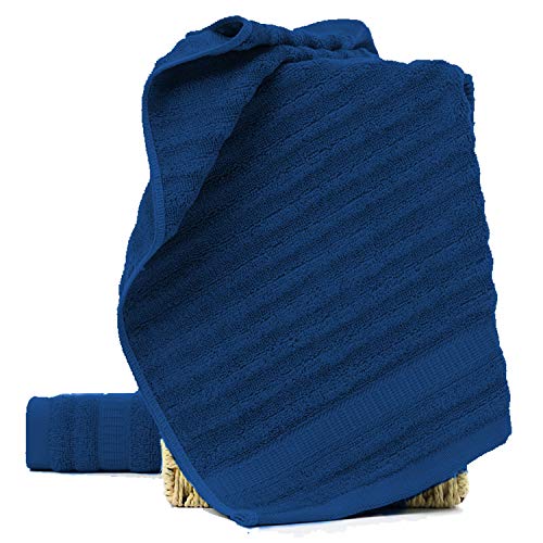 Mush Bamboo Hand Towels Set of 2 | 100% Bamboo Gym Towel for Men/Women Workout | Ultra Soft, Absorbent & Quick Dry Towel for Gym, Travel, Sports and Yoga | 40 X 60 cms | 600 GSM (Navy Blue)