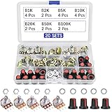 🔩 [Weit verbreitet in Geräte-Audio] Dieses Potentiometer-Kit eignet sich sehr gut zum Ersetzen alter Potentiometer. Für den Anfang ist dies ein gutes Toolkit, das häufig zur Lautstärkeregelung von Geräteaudio (z. B. Gitarre, Verstärker, Audio, Licht usw.) verwendet wird