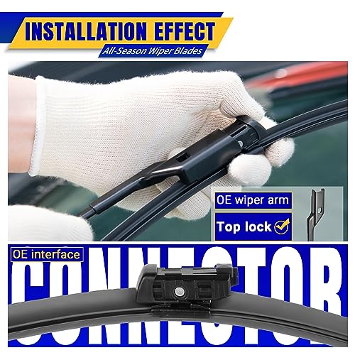 Image of 3 wipers Replacement for 2018-2021 2022 2023 2024 2025 Volkswagen Vw Tiguan, Windshield Wiper Blades Original Equipment Replacement - 25 inch /22 inch /15 inch (Set of 3) Top Lock
