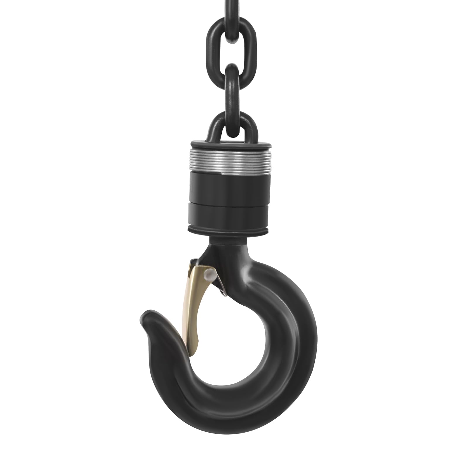 Paranco a catena con capacità di carico 1T/2T, paranco a mano con gancio stabile, paranco manuale per fabbriche di trasporto, garage, cantieri navali, altezza di sollevamento 2,9 m (nero, 1T)
