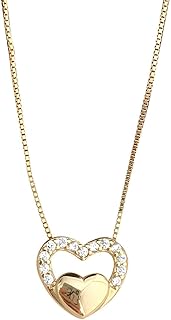 قلادة سلسلة ذهبية - قلادة جميلة من الذهب الاصفر عيار 9 قيراط 375 مع زخرفة قلب، مصممة للفتيات مع سلسلة مرساة مريحة 40 سم وحلقة زنبركية سهلة الاغلاق، مما يضيف لمسة من الأناقة إلى