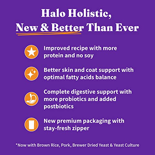 Halo Holistic Dog Food, Complete Digestive Health Cage-Free Chicken And Brown Rice Recipe, Dry Dog Food Bag, Small Breed Formula, 10-Lb Bag #TOP3