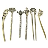 Material Alta Calidad: Palillos De Pelo Vintage,bronce de alta calidad, excelente mano de obra, resistente y duradero, no es fácil de deformar y desvanecer, duradero, eficaz resistente al desgaste, larga vida útil y puede mantener el color original de la horquilla durante un largo tiempo.