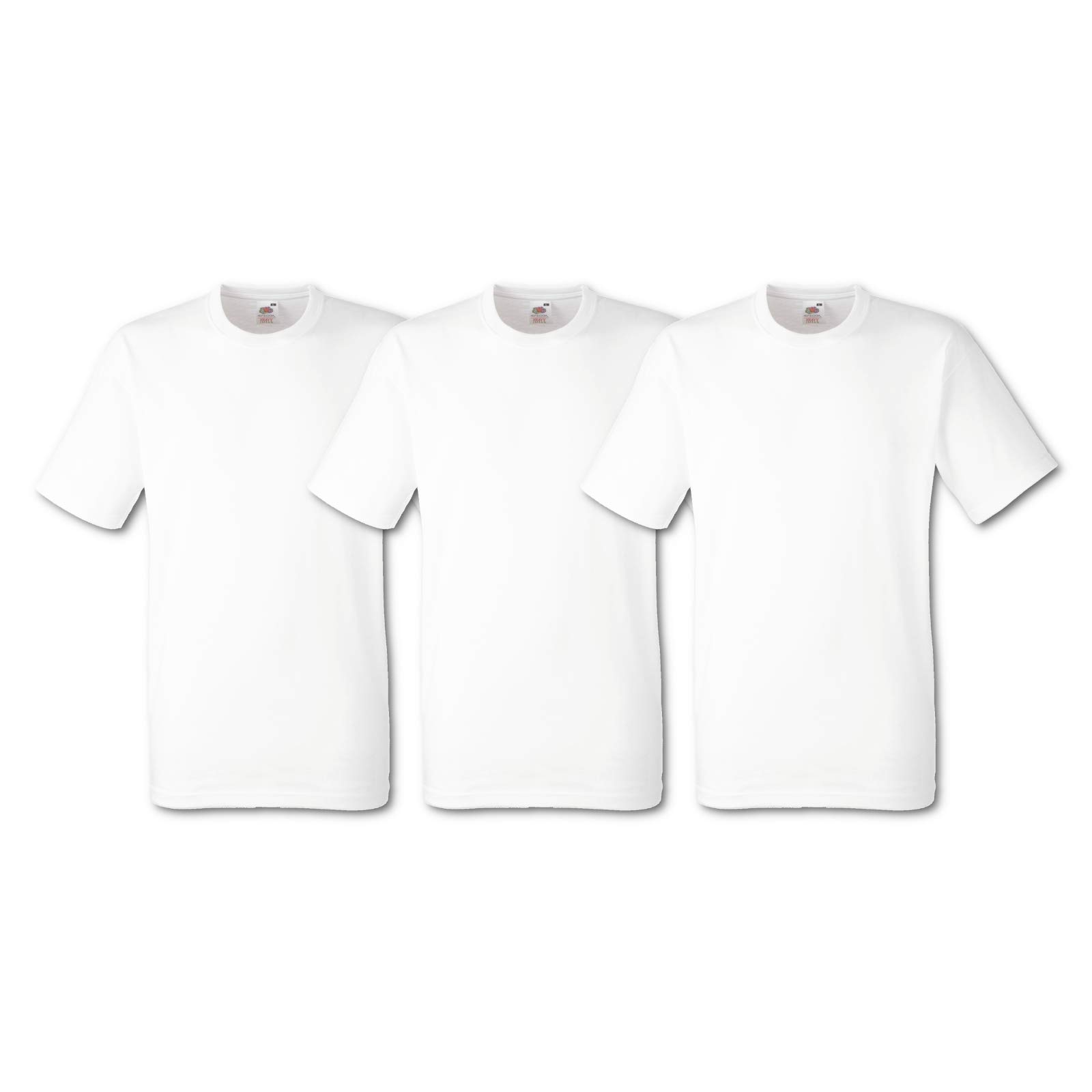 Fruit of the Loom Pack of 3 Heavy Cotton Men's T-Shirt + Free Web-Textilien24 Fabric Bag - S M L XL XXL 3XL - Various Colour Sets