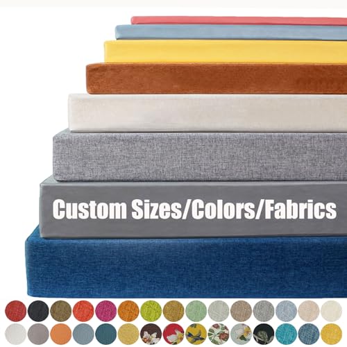 Pcevathiy Coussin de Banc Personnalisé, Coussin Banc sur Mesure pour Fenêtre Canapés Intérieur et Patio Mobilier de Jardin Extérieur, Personnalisation Couleur/Taille/Impermeable/Tissu/Passepoil