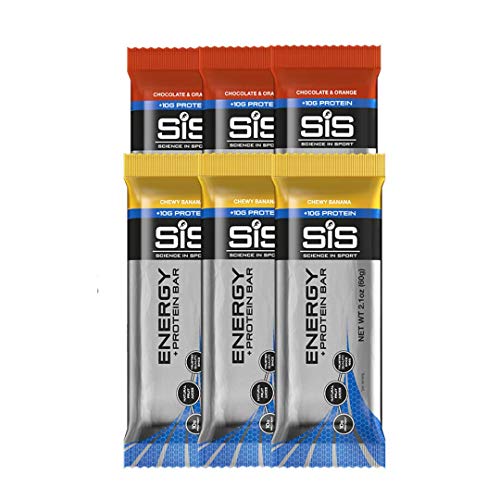 SCIENCE IN SPORT Energy Protein Bar, 10g Protein, 35g Carbohydrates, Made with Real Dried Fruit, Oats and Soy Protein Isolate, No Added Sugar, Prevent Protein Breakdown, High Carb & Protein for Improved Training Adaptation, Variety - 6 Pack