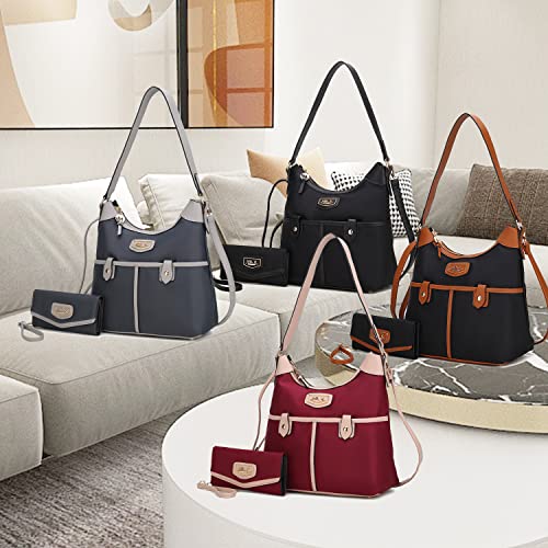 Image of MKF Collection Shoulder Bag for Women, Nylon Handbag Purse, Top-Handle Hobo Bag And Wallet