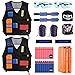 EXTSUD Chaleco Táctico para Niños, Chaleco Juguetes Accesorios para Nerf N-Strike Elite Serie con 100 Dardos, Clips de Recarga, Máscaras Tácticas, Brazaletes y Gafas