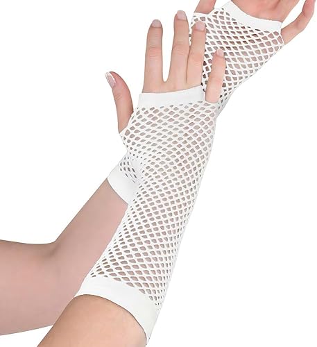 amscan Guantes largos de malla para mujer, accesorio de nailon rosa, paquete de 9, color rosa