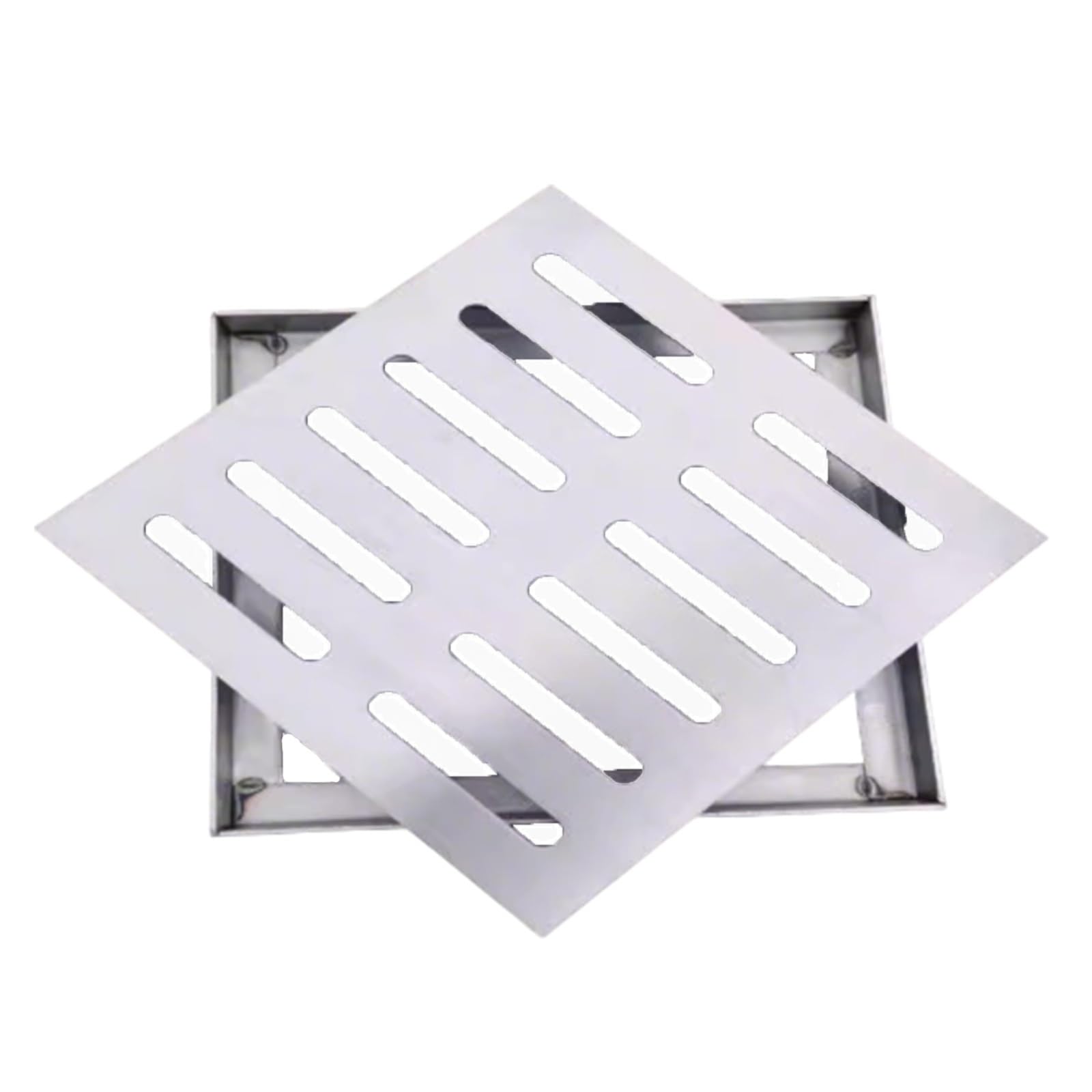 Couvercle de drain 16x16 pouces avec cadre et drain de sol carré