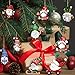JOPHMO 24 Pieces Christmas Gnome Wooden Hanging Ornaments, Wood Hanging Decor for Christmas Tree Decoration Gnome Santa Doll Wooden Hanging Craft Gnome Elf Party Supplies