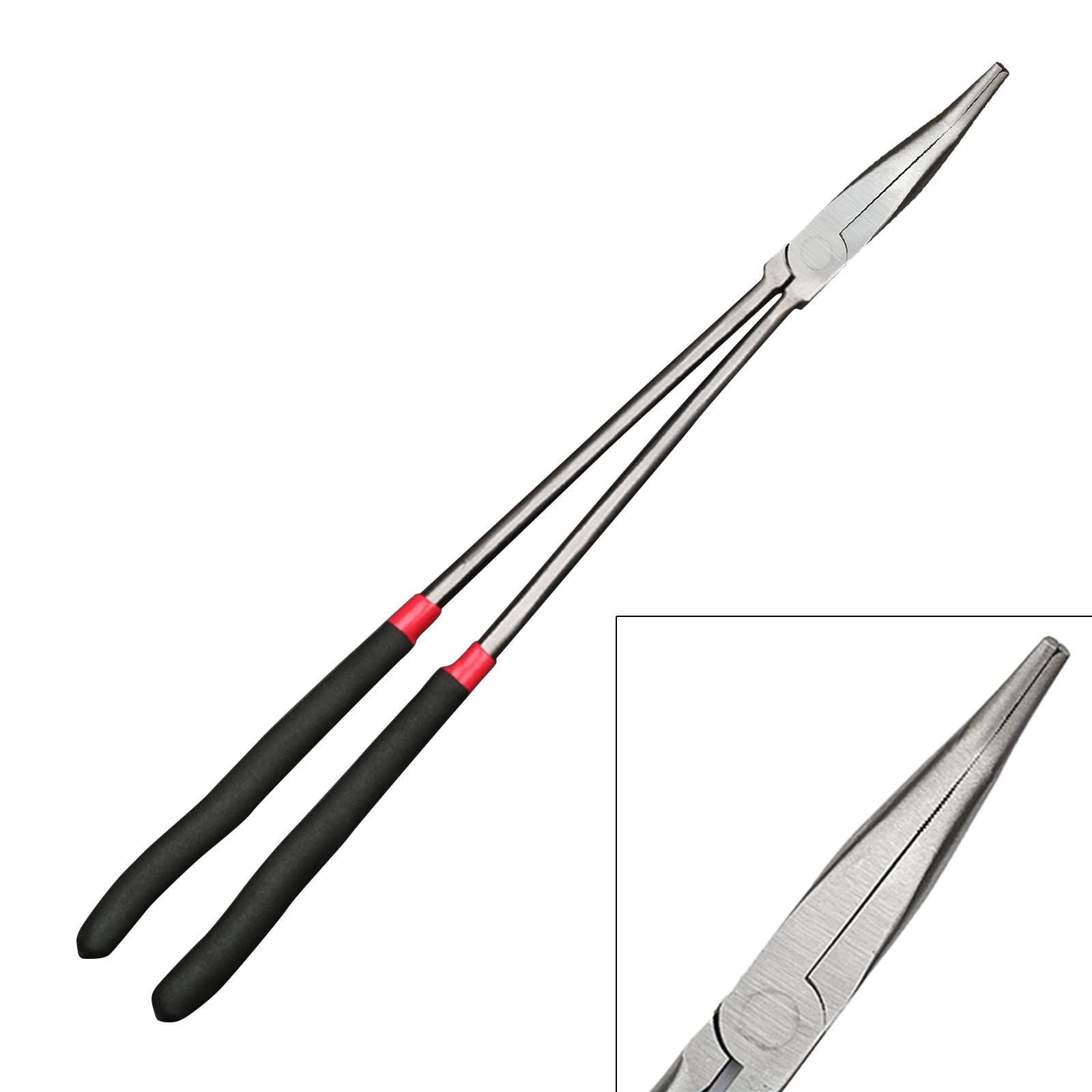 Tsophreniq 45 Degree Bend Needle Nose Pliers Extra-Long Handle Long Plier 25/45 Degree Bend/Straight 41Cm / 16.14In Bend Pliers