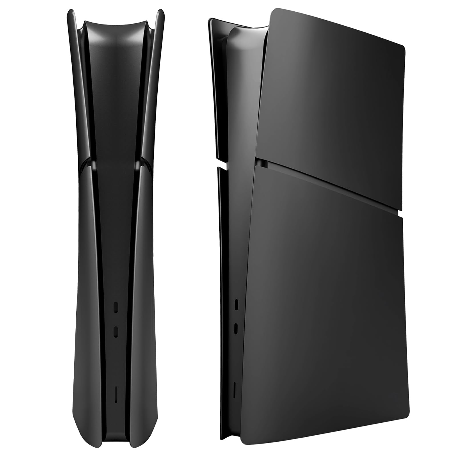 Slim Face Plates for PS5 Slim Digital Edition, Replacement Shell Cover Panel Accessories Compatible with PlayStation 5 Console Faceplate Skin (Black) thumbnail 2